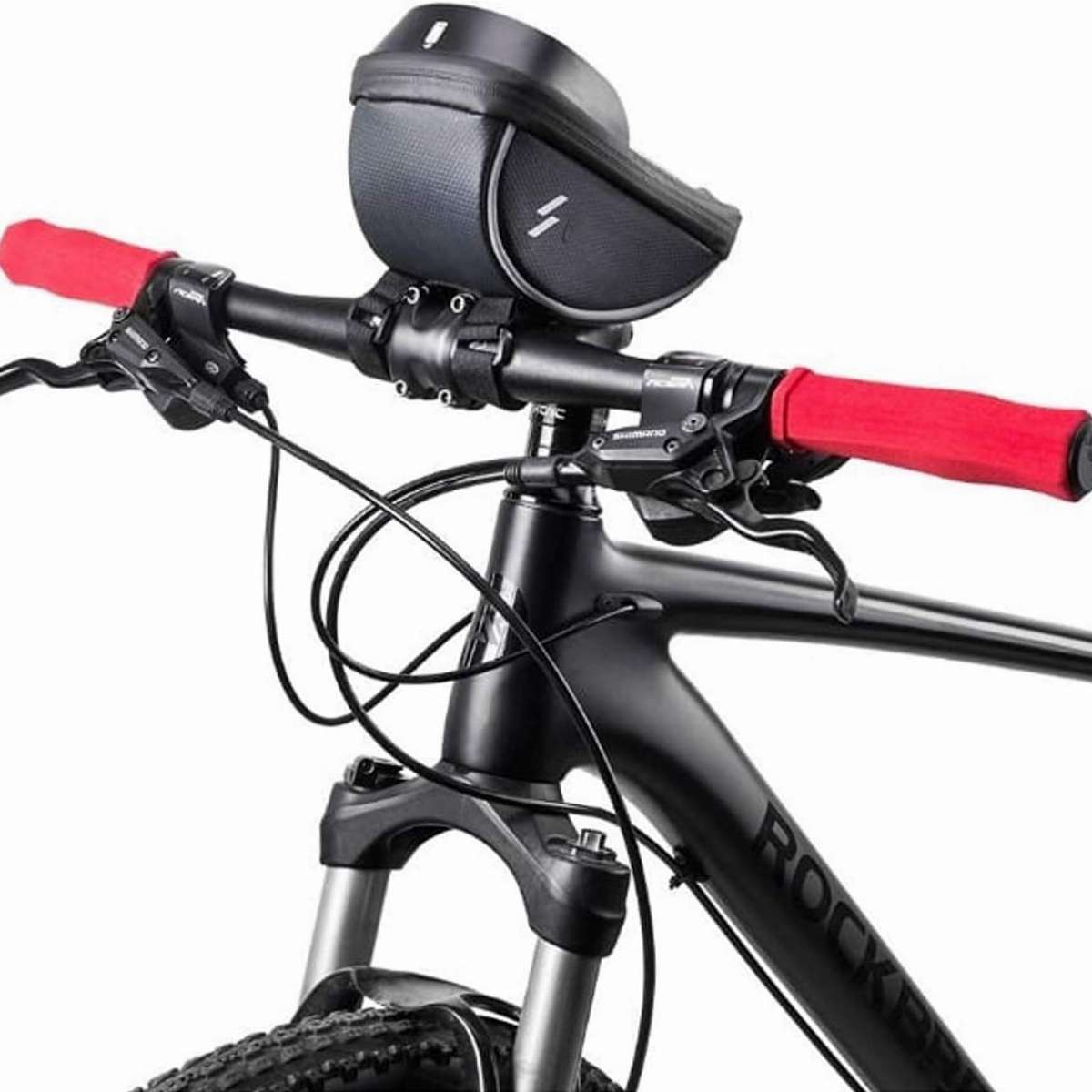 M2 Tec Support de vélo 6,5 pouces Cadre rotatif étanche Guidon fixe réglable Support de vélo Housse de pluie avant pour iPhone Universel étanche